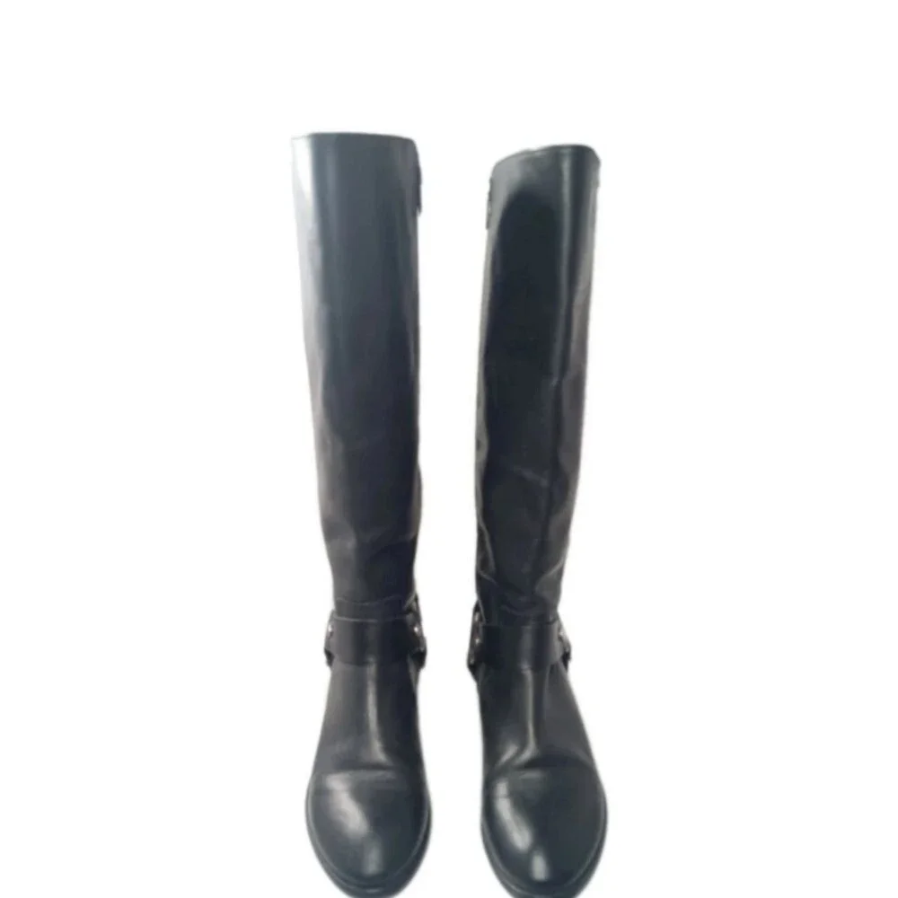 Frye Women's Carson Harness Tall Western Boots Size 9 M Black Leather 3470838
